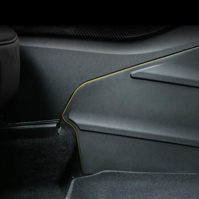 For Tesla Model Y HW4.0 2024 Center Console Side Wall Anti-kick Protector Cover TPE Rest Pedal Side Guard Pad ModelY Accessories