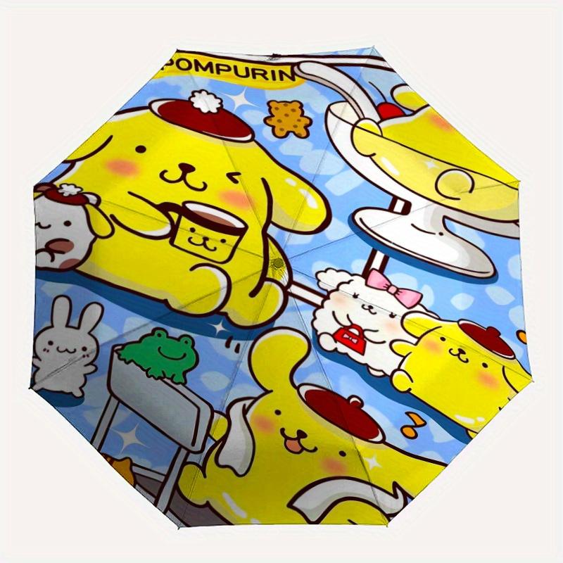 Pom Pom Purin Sanrio Automatic Open/CloseCartoon Umbrella-CuteUmbrella with Cute Design, Portable 3-Fold Compact Umbrella for Men & Women, Valentine's