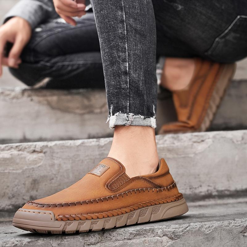 38-46 Уличная кожаная обувь Мужские кроссовки для хайкинга Обувь для вождения автомобиля Кожаная обувь большого размера Ботильоны