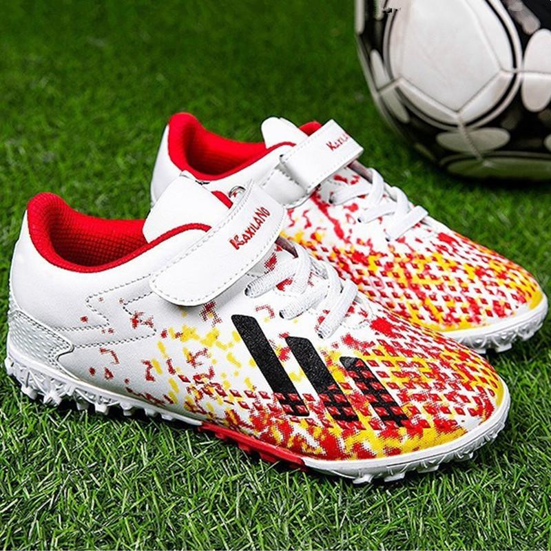 Children's Football Shoes Teens Boys Girls Students Kids TF Shredded Nails Velcro Training