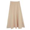 Women's High-Waisted A-Line Wool Skirt with Sweater - Hip-Covering, Slimming, Medium-Length for Autumn/Winter