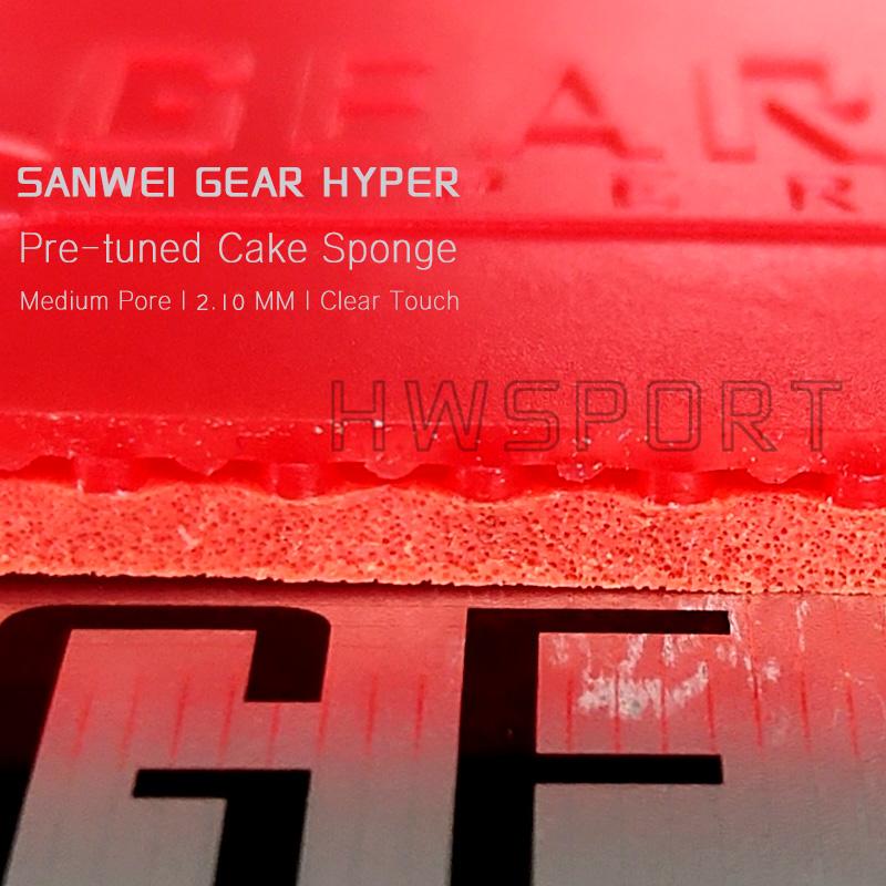 SANWEI GEAR HYPER Накладка для настольного тенниса Полулипкая резиновая пластина для пинг-понга с предварительно настроенной средней бисквитной насадкой