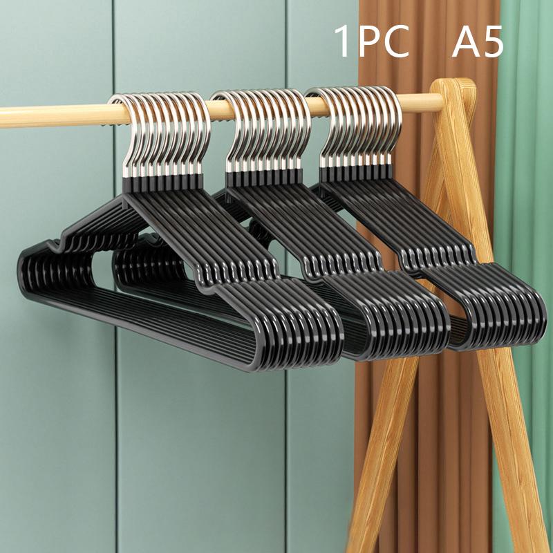 Clothes Hanger Hanger With Grooves For Airing Children Adult Metal Simple Thick Non-Slip Dip Plastic Coat Hanger Blue Green