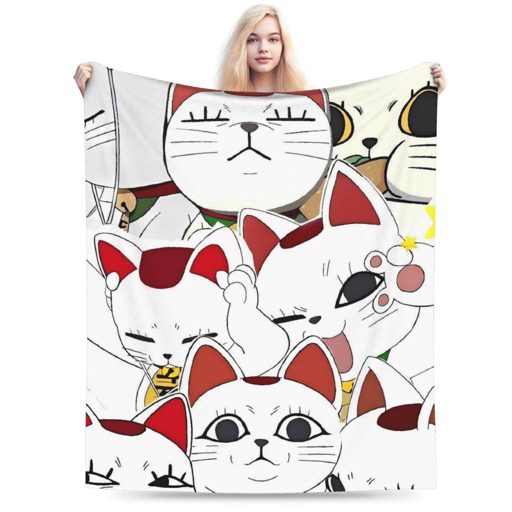 Cat Dandadan Flannel Blanket Winter Super Soft Bedding Throws for Students Outdoor Fluffy Bedspread Sofa Bed Cover