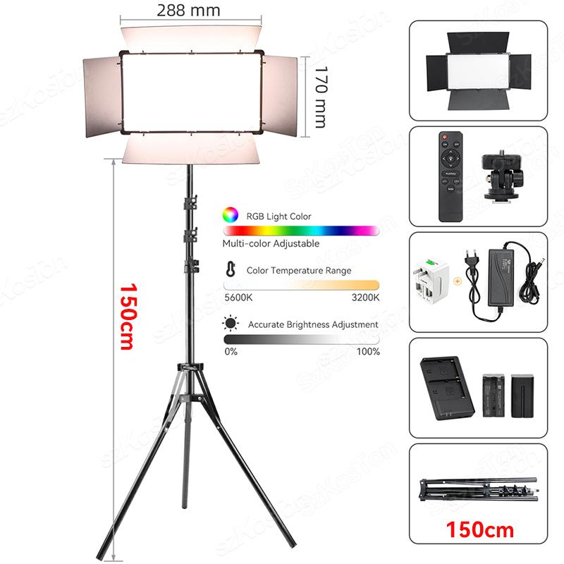 RGB Фото Видео Светодиодная панель заполняющего света для фотостудии Комплект ламп для записи видео Съемка Youtube Tiktok Прямая трансляция Лампа