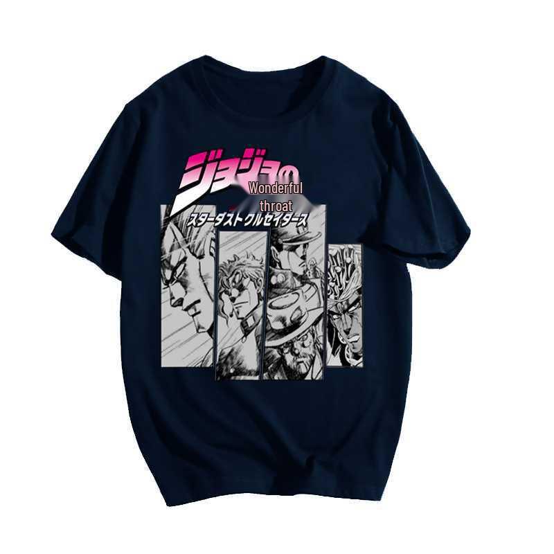Повседневная хлопковая футболка с принтом JoJo's Bizarre Adventure для подростков
