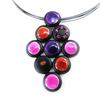 [J4503] - Designer Necklace 'Coloring' Pink Purple