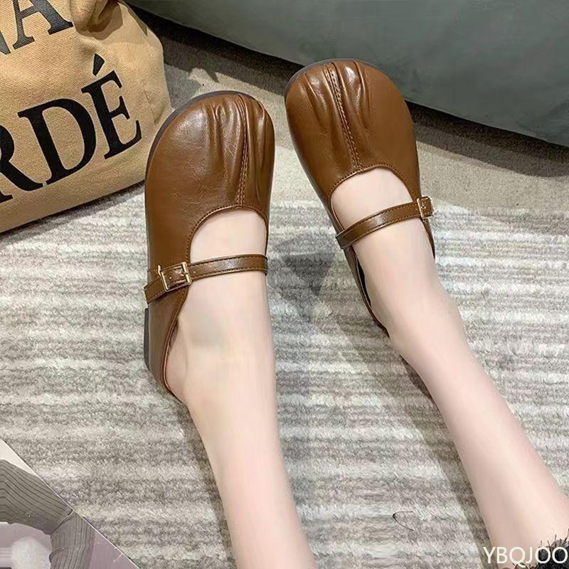 Fashion Women's Outdoor Casual Flat Shoes with Toe Caps Half Drag Women's Spring Autumn New Style Simple Comfortable Single Shoes