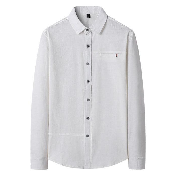 Мужская рубашка с длинным рукавом Весенняя Приталенная Тонкая Рубашка Дюймов Профессиональная Повседневная Не требующая глажки Не мнущаяся Рубашка Мужская