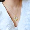 Gold-Plated Clavicle Chain Necklace with Hetian Jade - Elegant Retro Fashion for Women