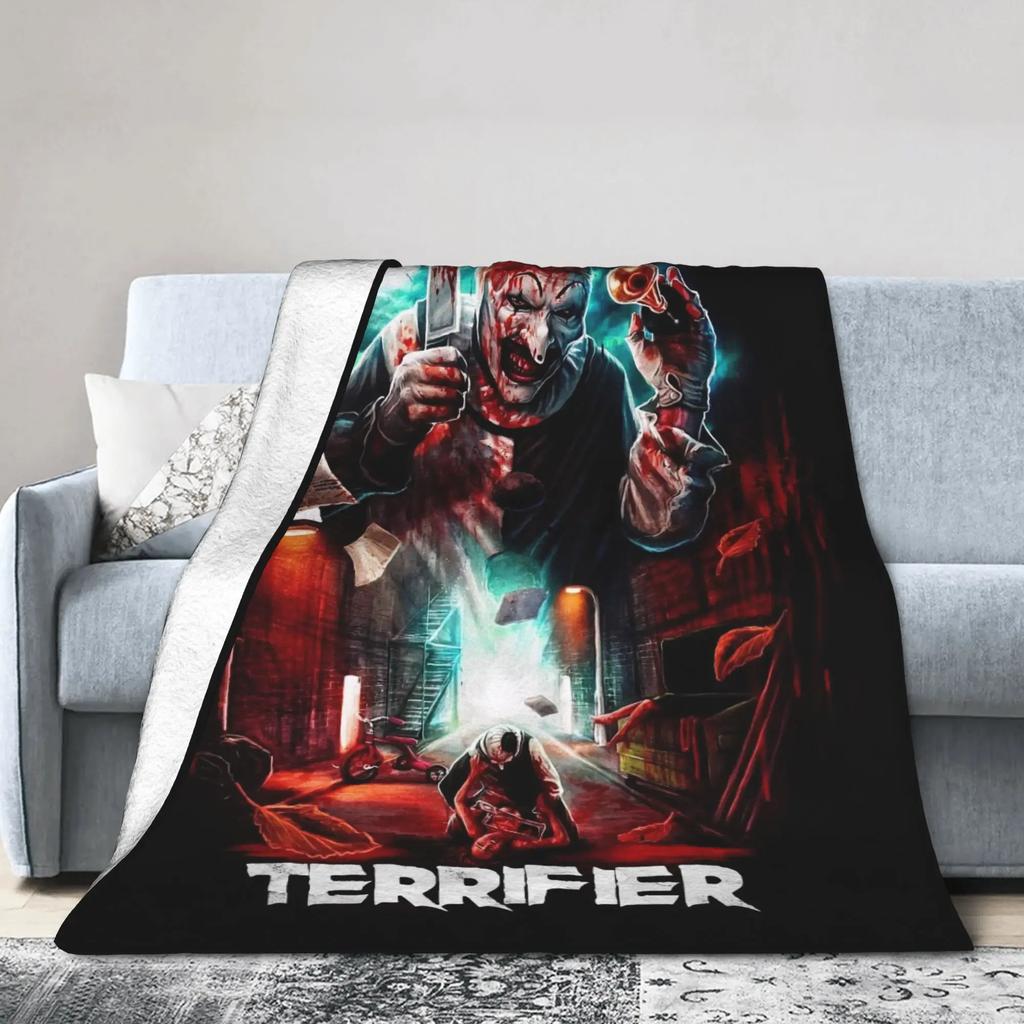 Terrifier Horror Movie Plush Blanket Soft Warm Flannel Throw for Kids and Adults Perfect for Bed Couch or Sofa