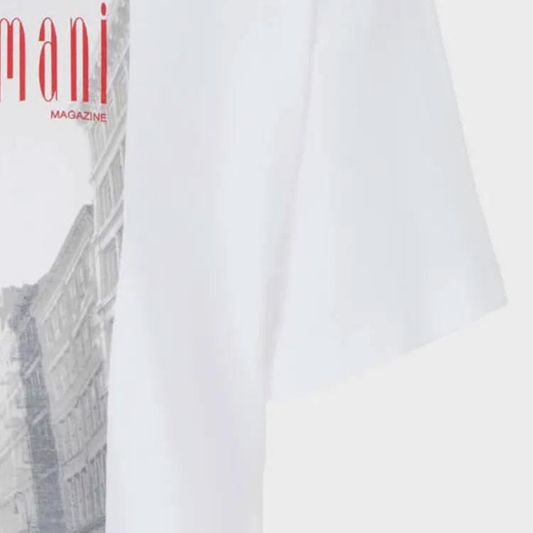 Emporio Armani Женская футболка с коротким рукавом и графическим принтом, круглый вырез, белая 8N2T8A2-JFJZ1-0100