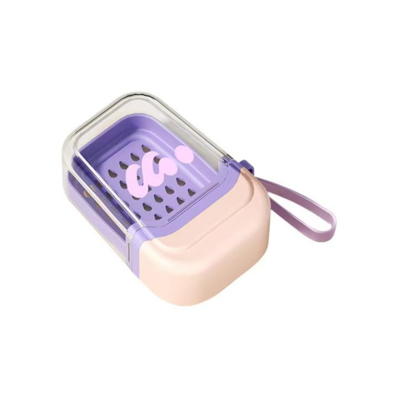 Portable Travel Soap Box with Lid, Sealed Double Decker Soap Storage Container for Toiletries Organization, Leak Proof Design