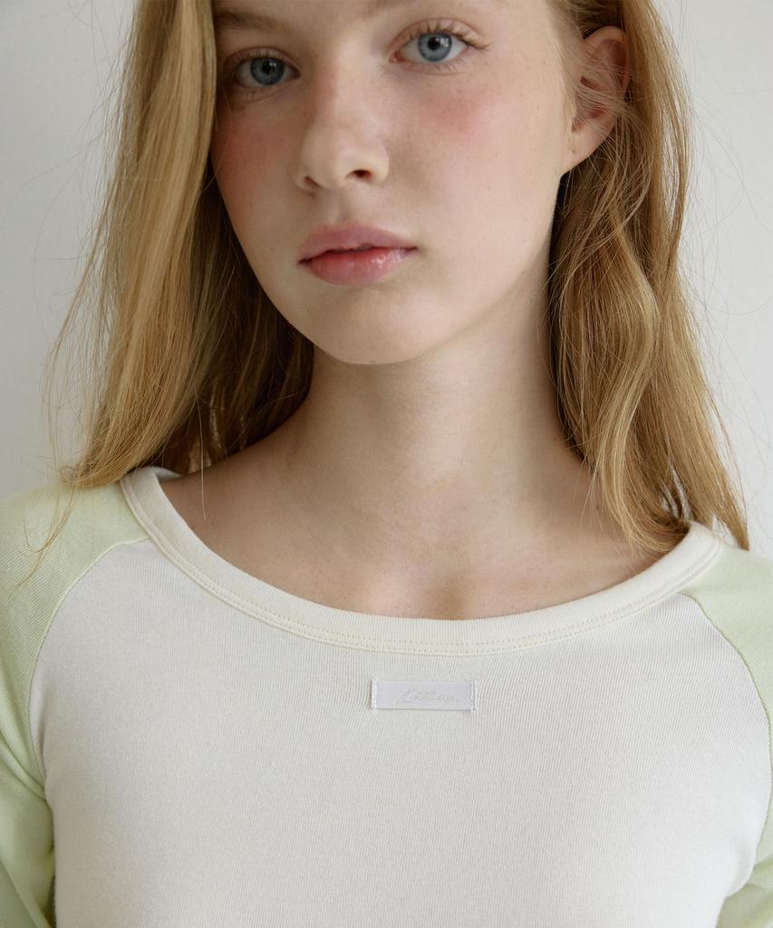 Футболка с рагланом и этикеткой MOON Letters Raglan Label (Кремовый цвет)