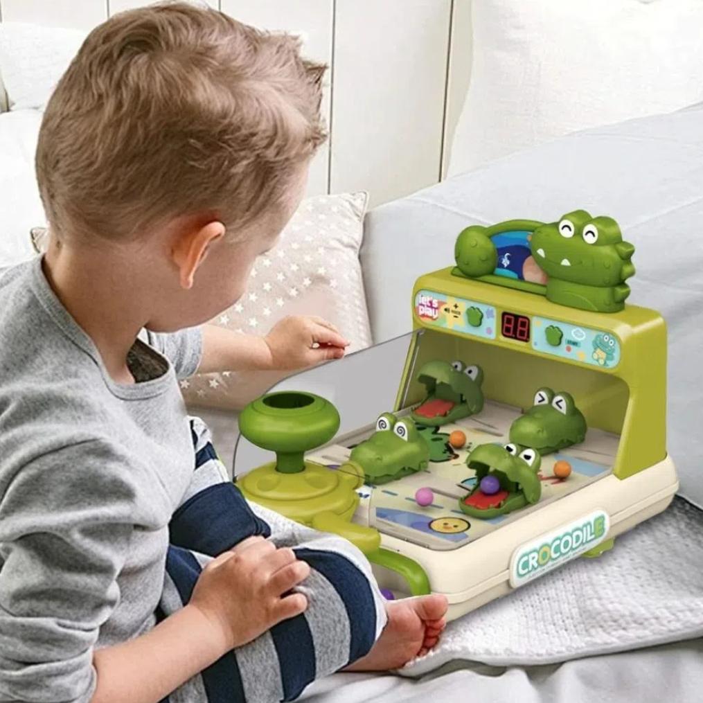 Музыка и свет Крокодил Мрамор Игрушка Пинбол Настольная Игра в Боулинг Интерактивная для Родителей и Детей