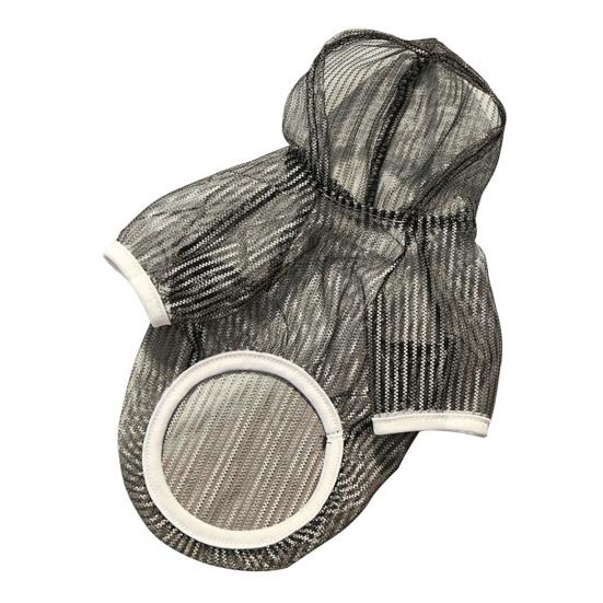 Одежда для домашних животных Легкая сетчатая ткань с капюшоном и коротким рукавом Дышащая одежда для защиты от солнца Легко стирается Быстросохнущая жилетка для домашних животных