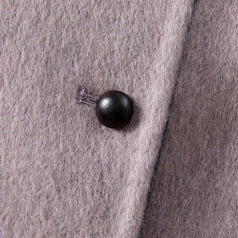 Женское элегантное двустороннее короткое пальто из мериносовой шерсти