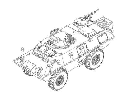 Trumpeter 1/72 Бронированный автомобиль-разведчик M706 Модифицированный тип Пластиковая модель 07440 (Боевая машина)