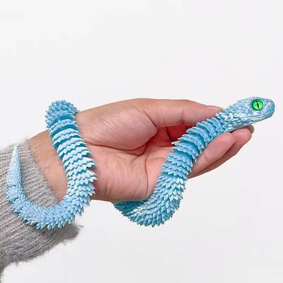 3D-печатная змея светящаяся подвижные суставы имитация змеи фигурка креативное украшение для дома офиса рабочего стола новогодние подарки поделки