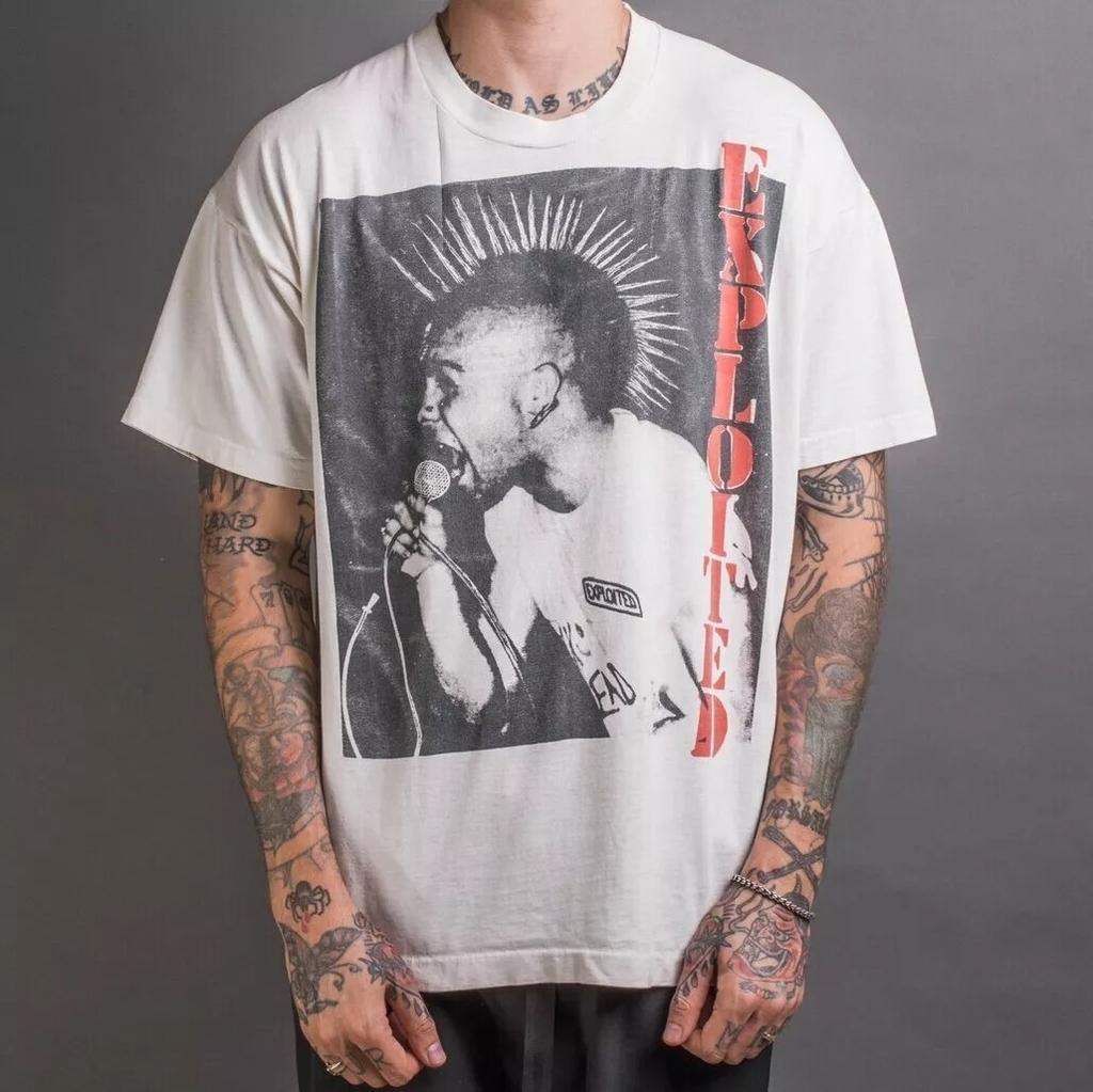 Rare 90's The Exploited T-shirt Basic Style White Basic Style Unisex S-5XL