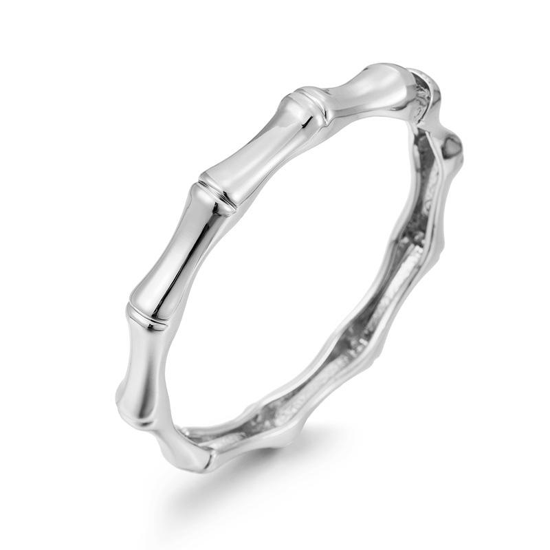 Позолоченный бамбуковый браслет-бангл - Универсальный открытый дизайн для женщин, Европейская и американская ювелирия высокого класса.