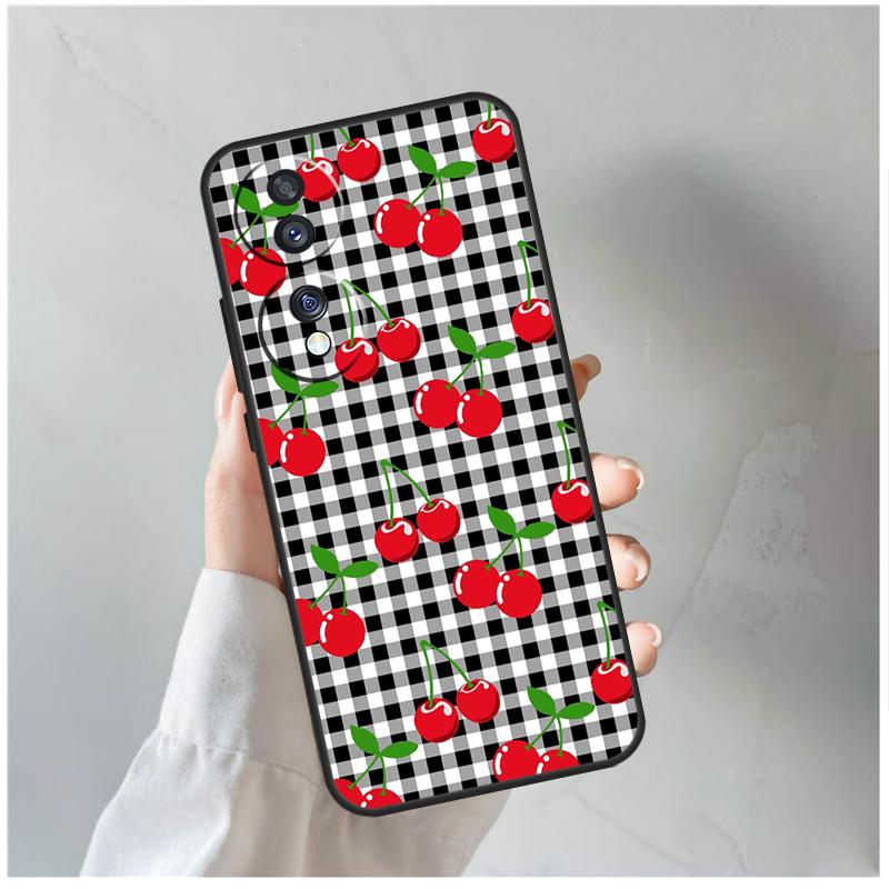 Cherry Pattern Case For Honor Magic 6 Pro 50 70 90 Lite Magic 5 Pro X7 X8 X9 X6a X7a X8a X9a X8b X9b Cover