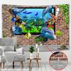 Marine Museum Tapestry Wall Hanging Underwater World -hippie Decorwall Cloth-whale Wall Cloth Bohemian Decoration Hand Wash