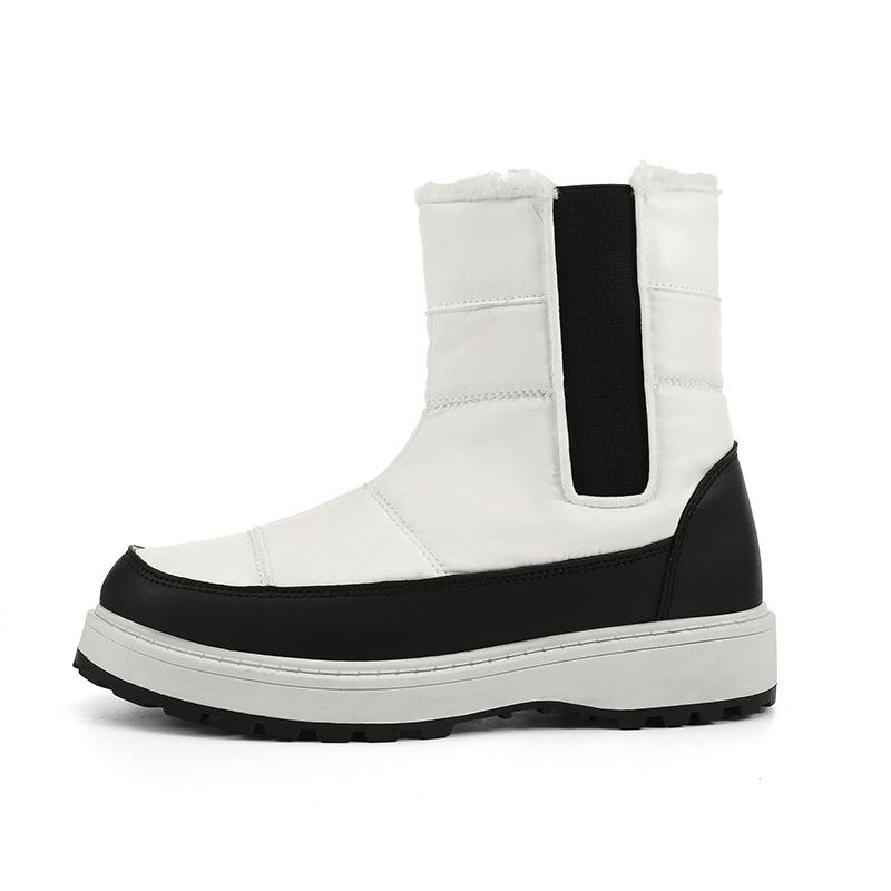 Зимняя обувь для женщин на открытом воздухе Модная женская обувь для спорта на открытом воздухе больших размеров Зимние ботинки с флисовой подкладкой Тепловые ботинки средней высоты из хлопка