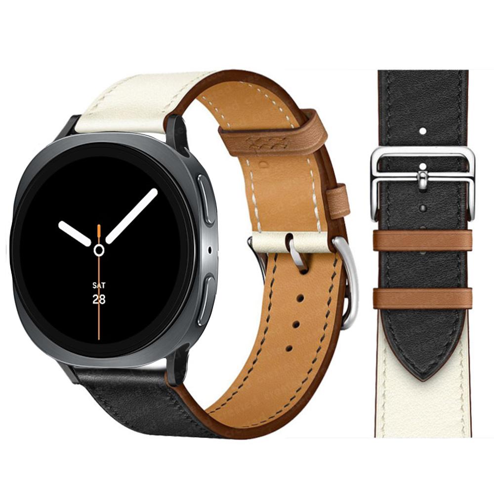 Изысканный кожаный ремешок Для Samsung Galaxy Watch 8 ремешок 40 мм 44 мм металлическая пряжка Браслет ремешок Galaxy Watch 8 classic 46 мм ремешки