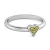 Peridot Heart Cluster Ring - Sterling Silver