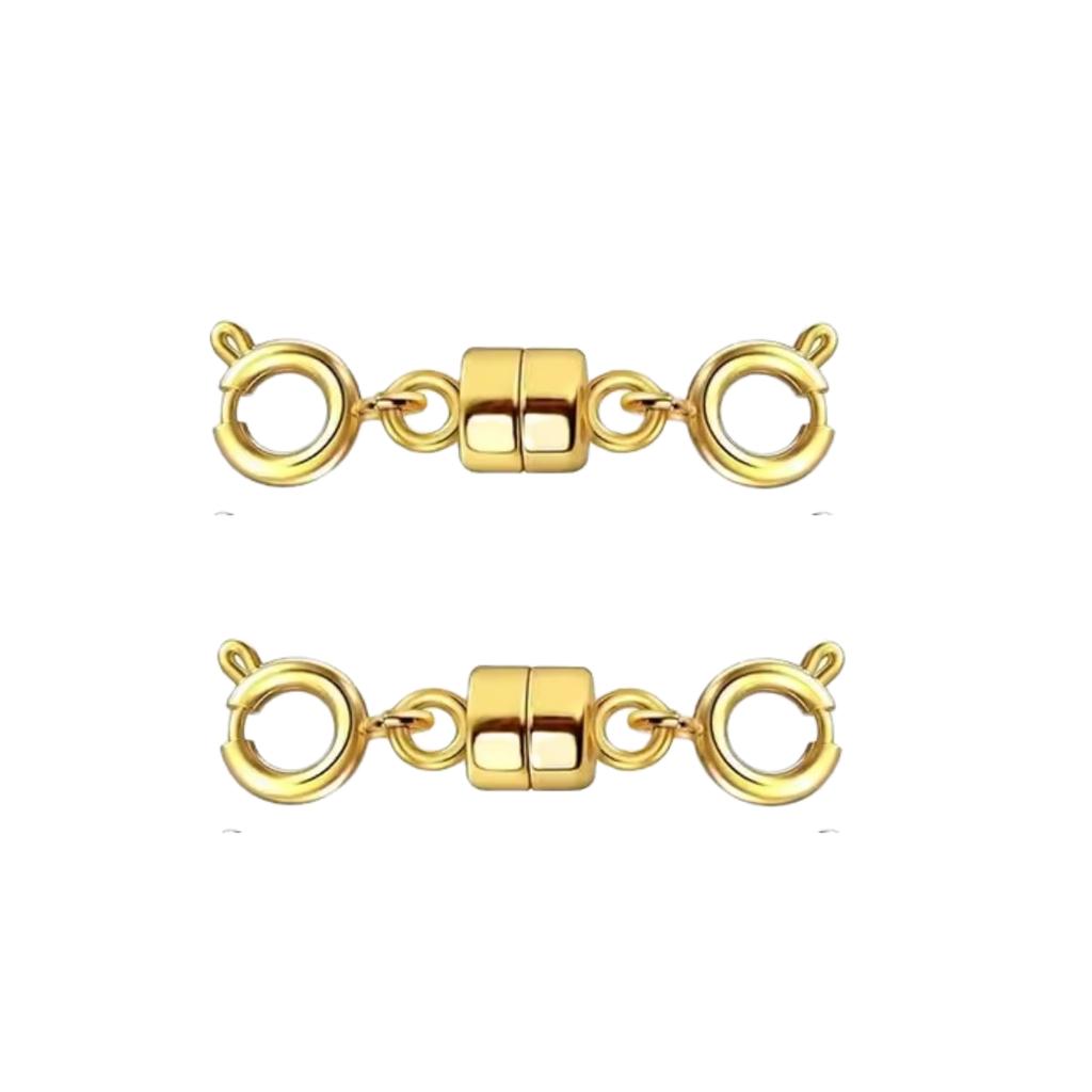 Двойные магнитные застежки для ожерелий, золотистые и серебристые, застежки-конвертеры для ювелирных изделий, удлинители для ожерелий, фурнитура для изготовления ювелирных изделий