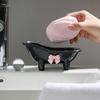 Yousheng Versatile Soap Dish with Drain Holes Bow-knot Design Easy To Clean Decorative Bathtub Shaped Soap Tray for Bathroom
