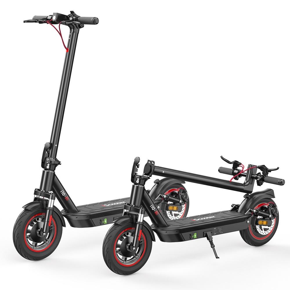 iScooter i10 10" Electric Scooter for Adults - 45KM Range, 650W Motor, Dual Suspension & Air Tires | 40KM/H Speed & 120KG Load(NO ABE)