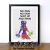 Watercolor Sports Fitness Poster,Sports Fitness Art Print,pirational quotes from the gym wall decoration,Training Practice Running Boxing