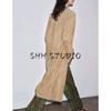 Autumn New Women clothes French style British Style Long Lapel Long sleeve Suede Leather Coat Outerwear 2969063