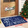 VIKAMA Blue Snowflake Rug Bedroom, Living Room, Entryway Decorative Doormat Non-Slip, Stain-Resistant Floor Mat Home Decor