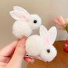A Cute and Sweet Easter Bunny Hair Clips - Made of Feather Plush, Featuring A Warm 3D Bunny Design Suitable for Women