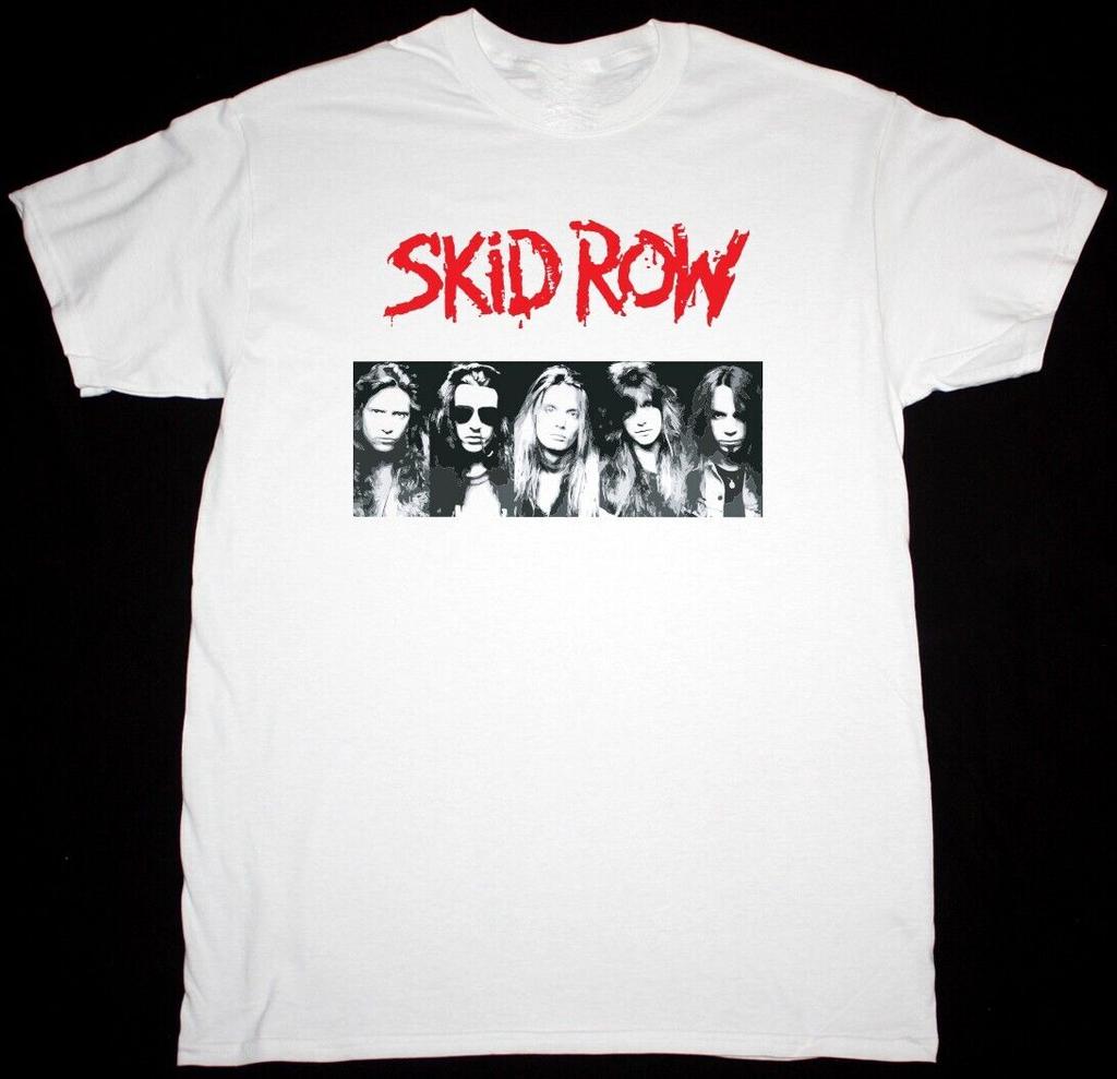 26 Винтажная ХЛОПКОВАЯ БЕЛАЯ УНИСЕКС Футболка SKID ROW PHOTO BAND S-234XL ZN121 Унисекс Футболка