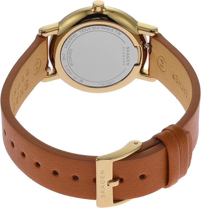 Skagen Signatur Lille Brown Leather Watch Two-Hand