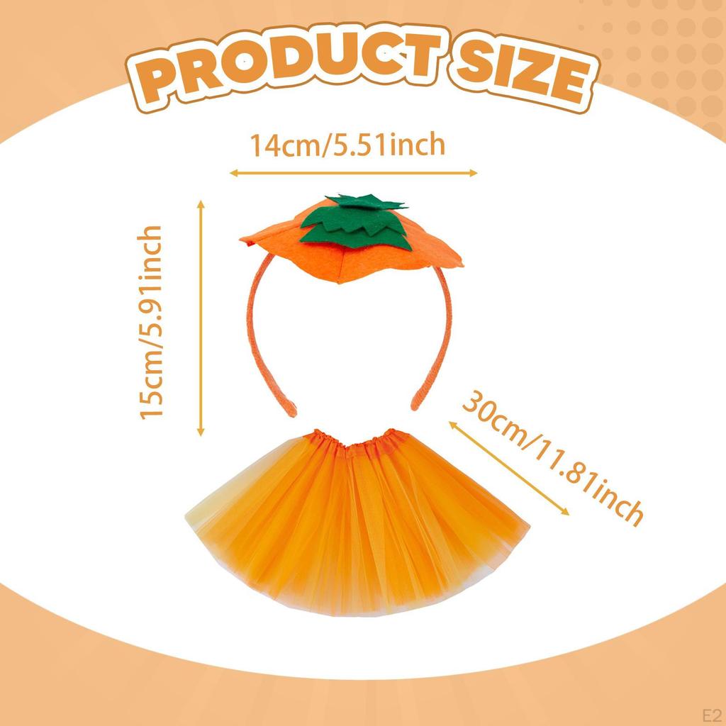 Хэллоуин Ободок с тыквой и юбкой Аксессуар для костюма для ролевых игр