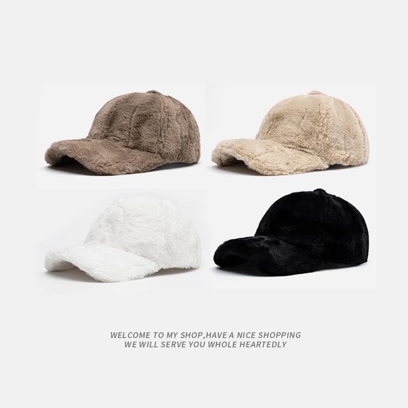 Бейсболка женская осенне-зимняя утепленная кепка для улицы из плотного бархата, однотонная плюшевая кепка