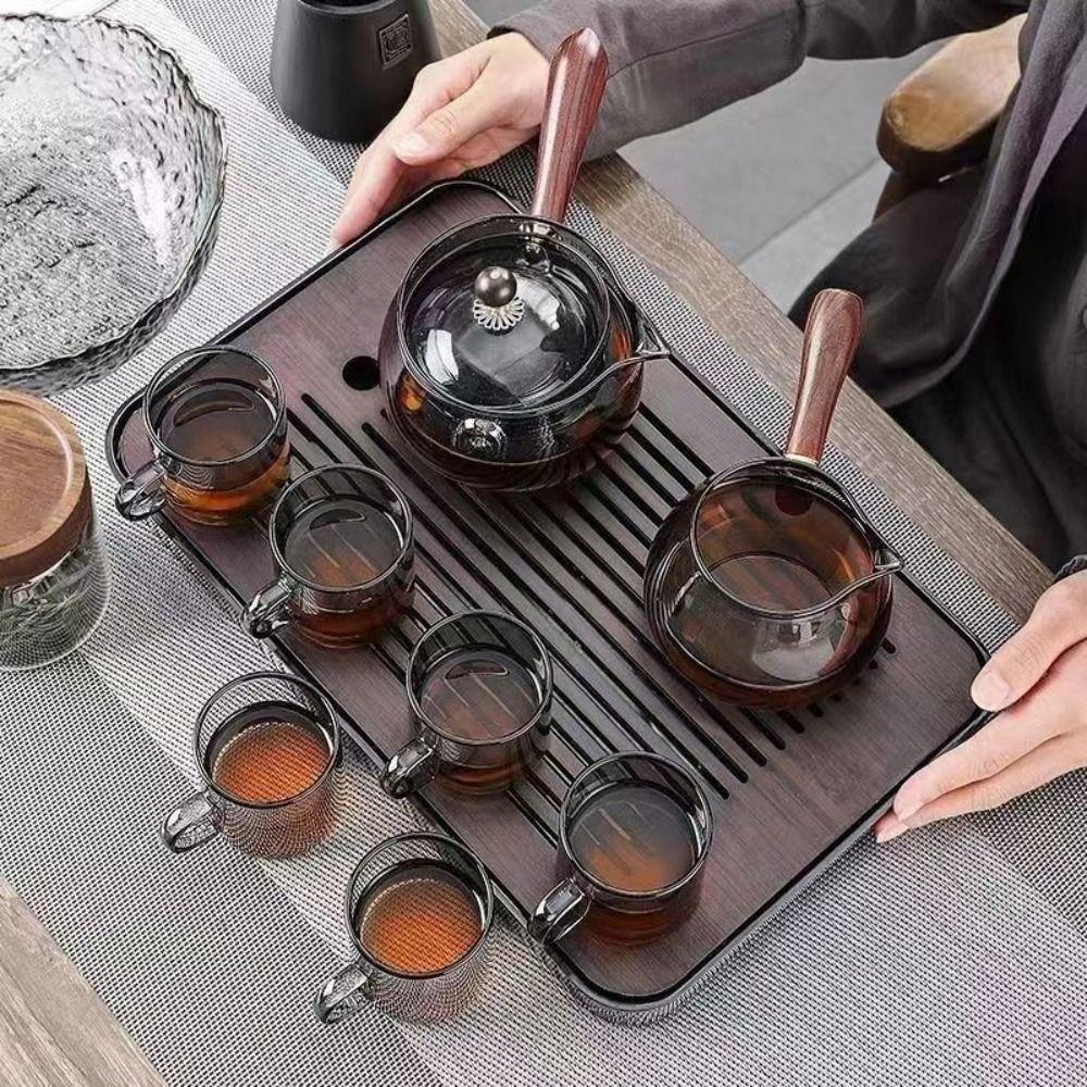 Heat Resistant 360 Degree Rotating Teapot Glass Brewing Teapot Multi-purpose Boiling Teapot  Home