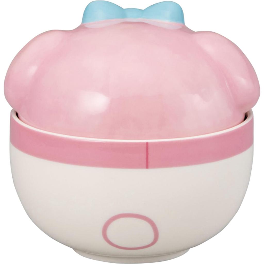 Sanrio My 3D Bowl with 13 x Character My Melody "Round Melody" Lid, Approx. 400ml, Approx. 13cm, Tableware, Goods, Pink, san4556-3