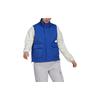 New Puffer Vest With Printed Logo And Zippered Stand-Up Collar Women Vest Blue HM2903