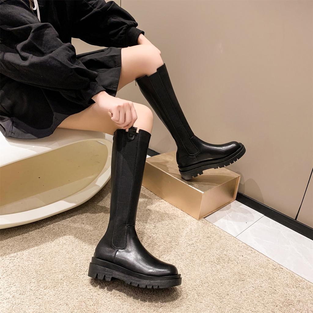 But Knee Boots Women's Autumn 2025 New Thick-soled Versatile High Boots Small Daily Knight British