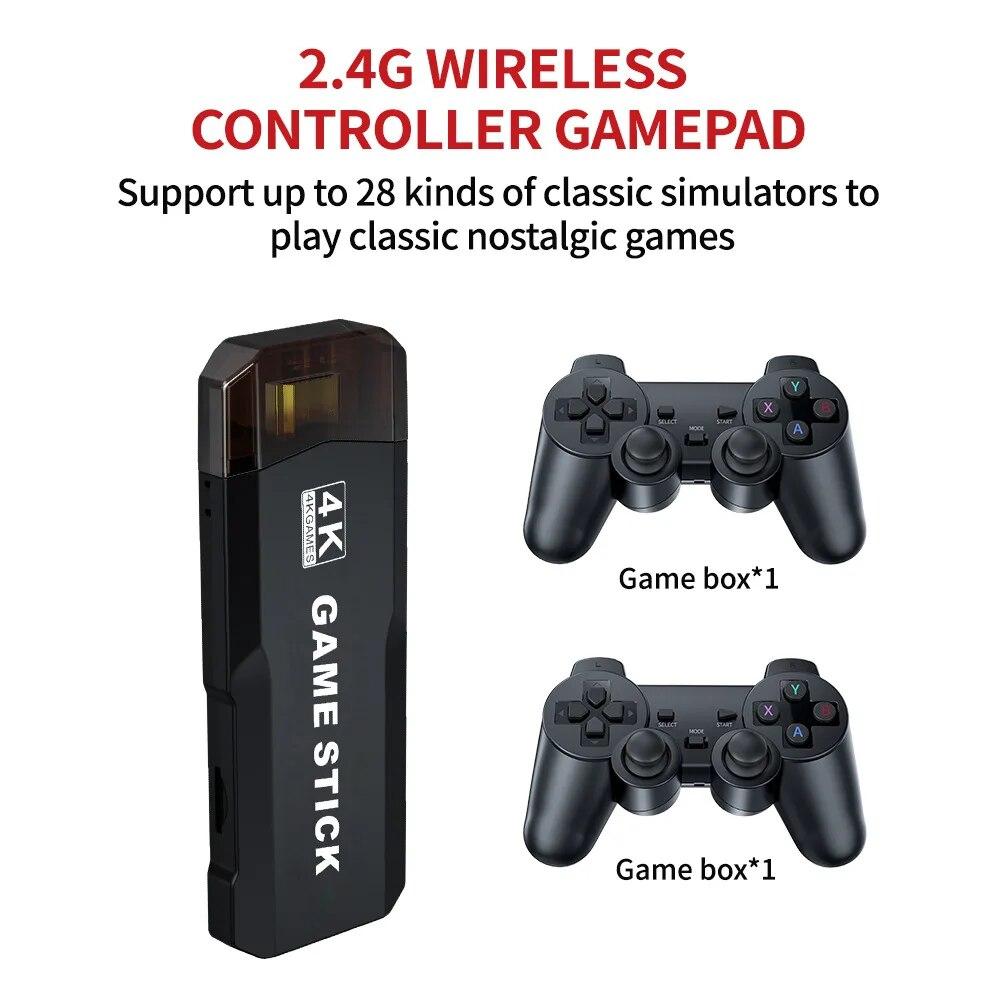 For X2 Plus 64G 30000 Gaming GD10 Pro 4K Gaming Stick 3D HD Retro Video Game Console Wireless Controller TV 30 Simulator PS1/N64/DC