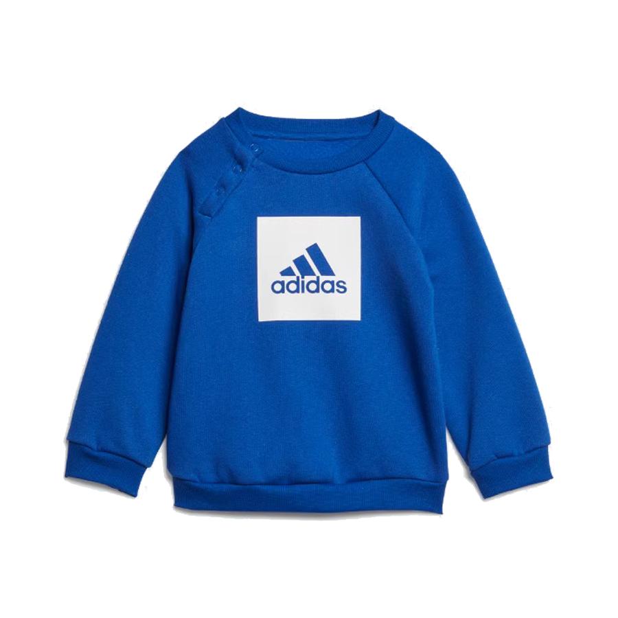 adidas Ползунки с флисовой подкладкой, теплые и удобные, с круглым вырезом и принтом логотипа, королевский синий/белый/средний меланжевый серый GD3928