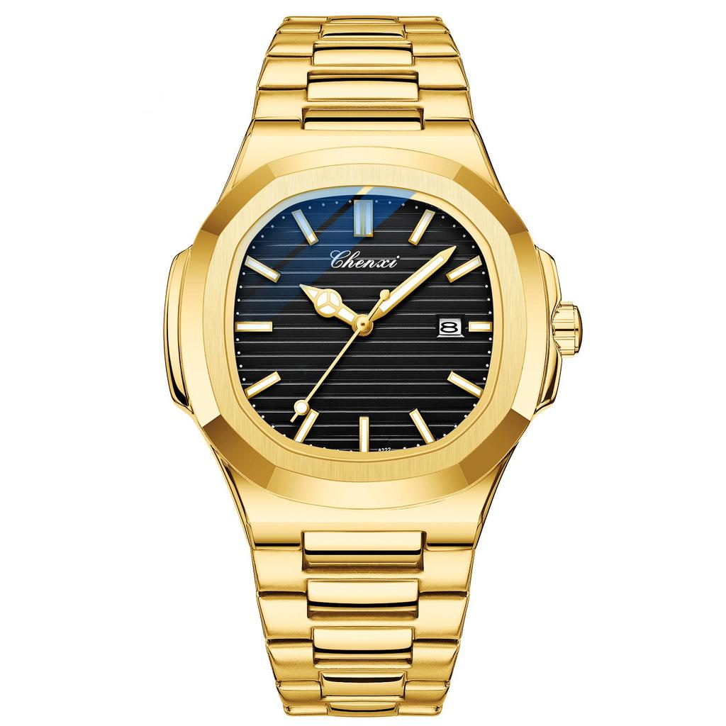 Уникальные черные часы для мужчин, модные классические кварцевые наручные часы, роскошные водонепроницаемые мужские часы с ремешком из нержавеющей стали от лучшего бренда