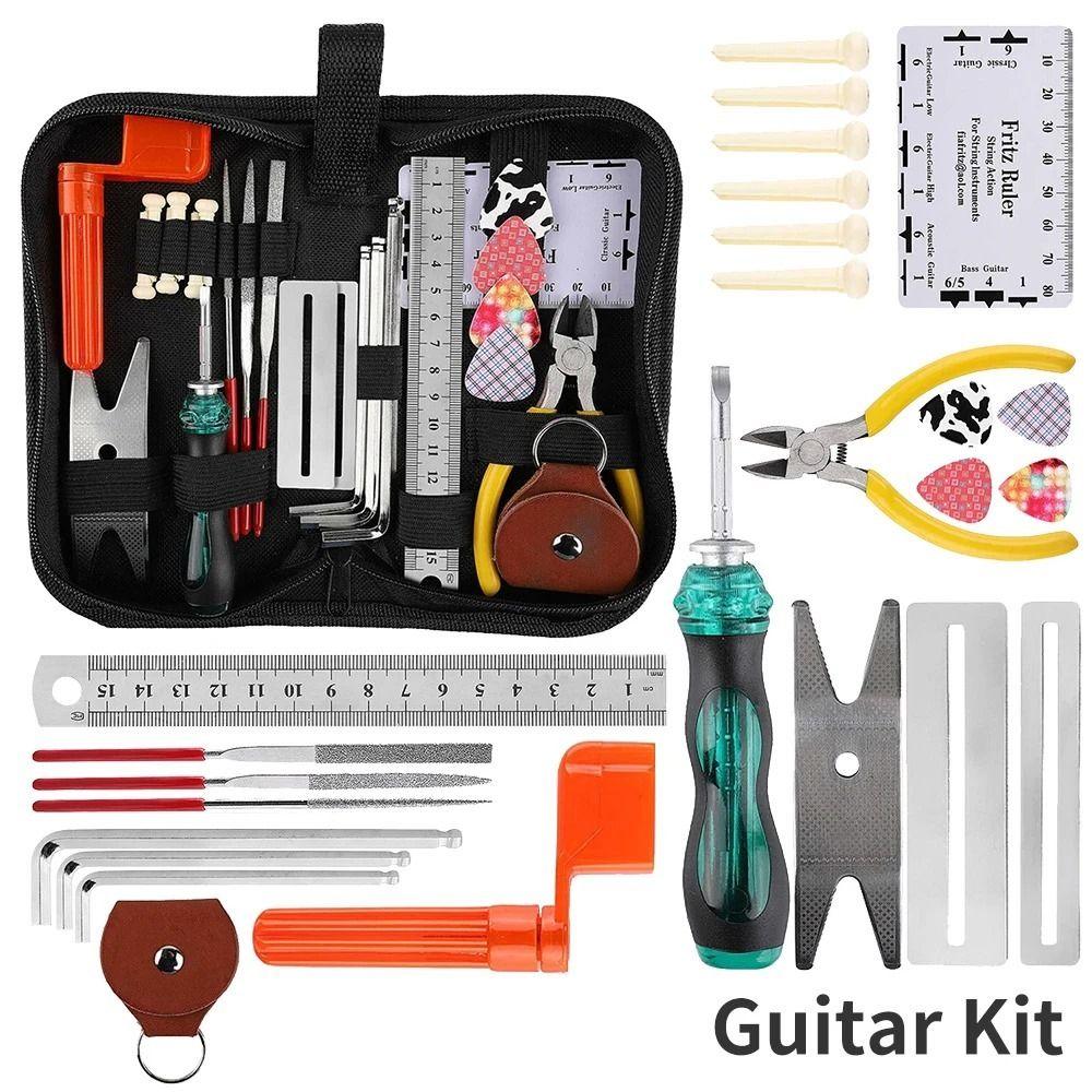 26pcs/set with Carry Bag Guitar Maintenance Tools 26in1 Guitar Tool Kit for Set Up  Bass Accessories