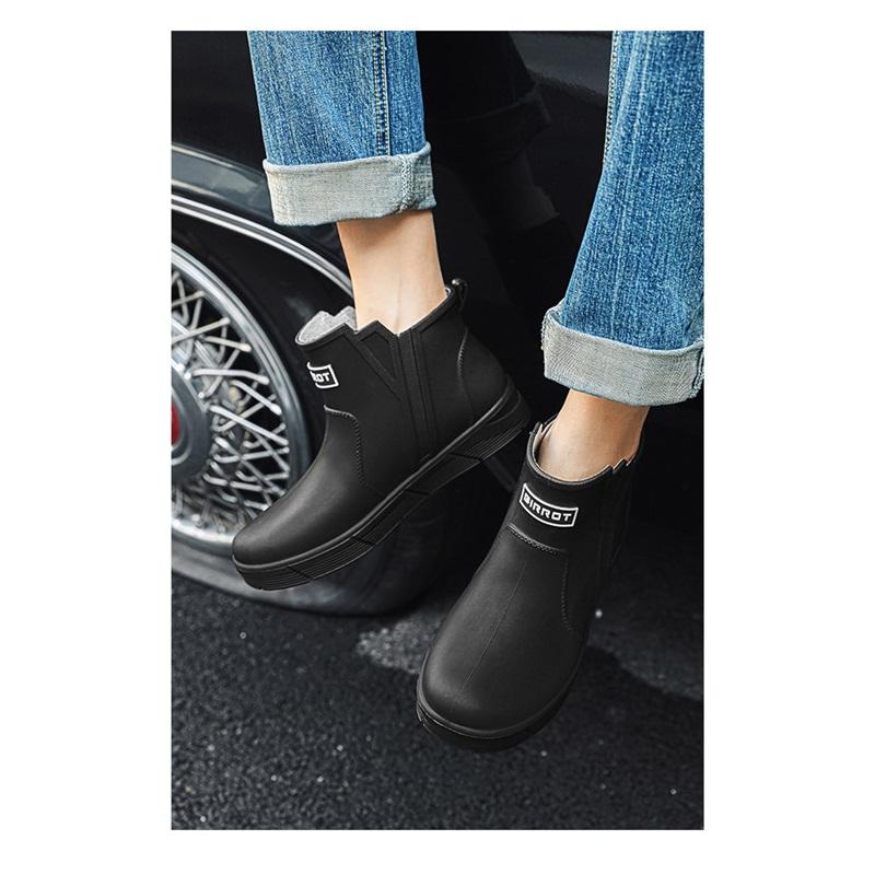 Мужская уличная мода Низкие Нескользящие Водонепроницаемые Ботинки Резиновые сапоги